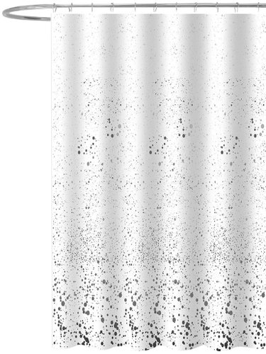 AQUALINE Sprchový závěs, 180 × 180 cm, polyester, bílý se vzorem ZV042 - Shower Curtain - Main image