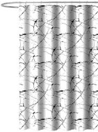 AQUALINE Sprchový závěs, 180 × 180 cm, polyester, bílý se vzorem ZV041 - Shower Curtain