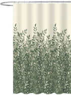 AQUALINE Sprchový závěs, 180 × 200 cm, polyester, zelený s květinami ZP012 - Shower Curtain