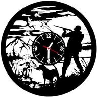 Clock LP vynil 30cm Hunter with dogs - Wall Clock