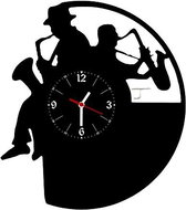 the clock was wound by two musicians with saxophones - Wall Clock