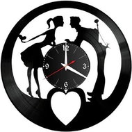 hours vynil two lovers with a heart - Wall Clock