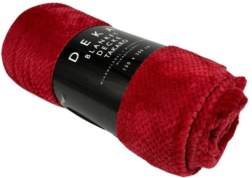 Home Elements Microflannel blanket 150 × 200 cm, red with texture - Blanket - Main image