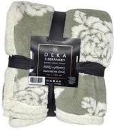 Home Elements Blanket with lamb 150 × 200 cm, jacquard rose pattern, grey with white lamb - Blanket