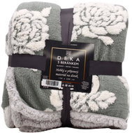 Home Elements Blanket with lamb 150 × 200 cm, jacquard rose pattern, grey - Blanket