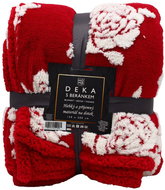 Home Elements Blanket with lamb 150 × 200 cm, jacquard rose pattern, red - Blanket