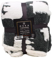 Home Elements Blanket with lamb 150 × 200 cm, jacquard polar bear pattern, black - Blanket