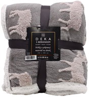 Home Elements Blanket with lamb 150 × 200 cm, jacquard moose pattern, grey - Blanket