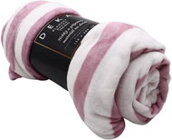 Home Elements Microflannel blanket 150 × 200 cm, pink, striped - Blanket