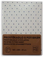 Home Elements Jersey cotton sheet 160 × 200 cm, blue polka dots - Bedsheet