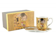 Home Elements porcelain mug 360 ml, with coaster, Klimt, Kiss gold - Mug