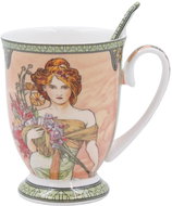 Home Elements porcelain mug 280 ml with spoon, Mucha, Spring - Mug