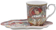 Home Elements porcelain mug 360 ml, with coaster, Mucha Autumn - Mug