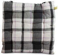 Home Elements Quilted seat cushion 40 × 40 cm, checkered, grey and white, set of 4 - Chair Cushion