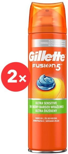 GILLETTE Fusion Sensitive 2×200ml - Shaving Gel - Main image