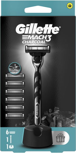 GILLETTE Mach3 Charcoal + hlavice 6 ks - Holicí strojek - Hlavní obrázek