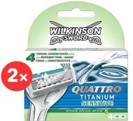 WILKINSON Quattro Titanium Sensitive 2× 4 Pcs - Men's Shaver Replacement Heads