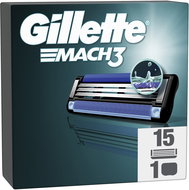 GILLETTE Mach3 15 ks + ochranný kryt - Náhradní holicí hlavice