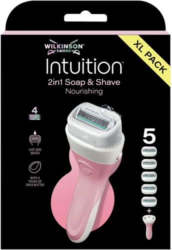 WILKINSON Intuition 2in1 Soap and Shave Nourishing XL Pack + 5 pcs - Razor - Main image