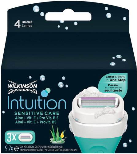 Wilkinson Intuition Naturals Sensitive 3pc - Women's Replacement Shaving Heads - Main image