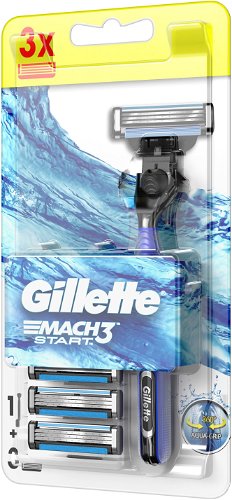 Gillette Mach3 Start Razor Handle With Aqua Grip, 1 Piece 
