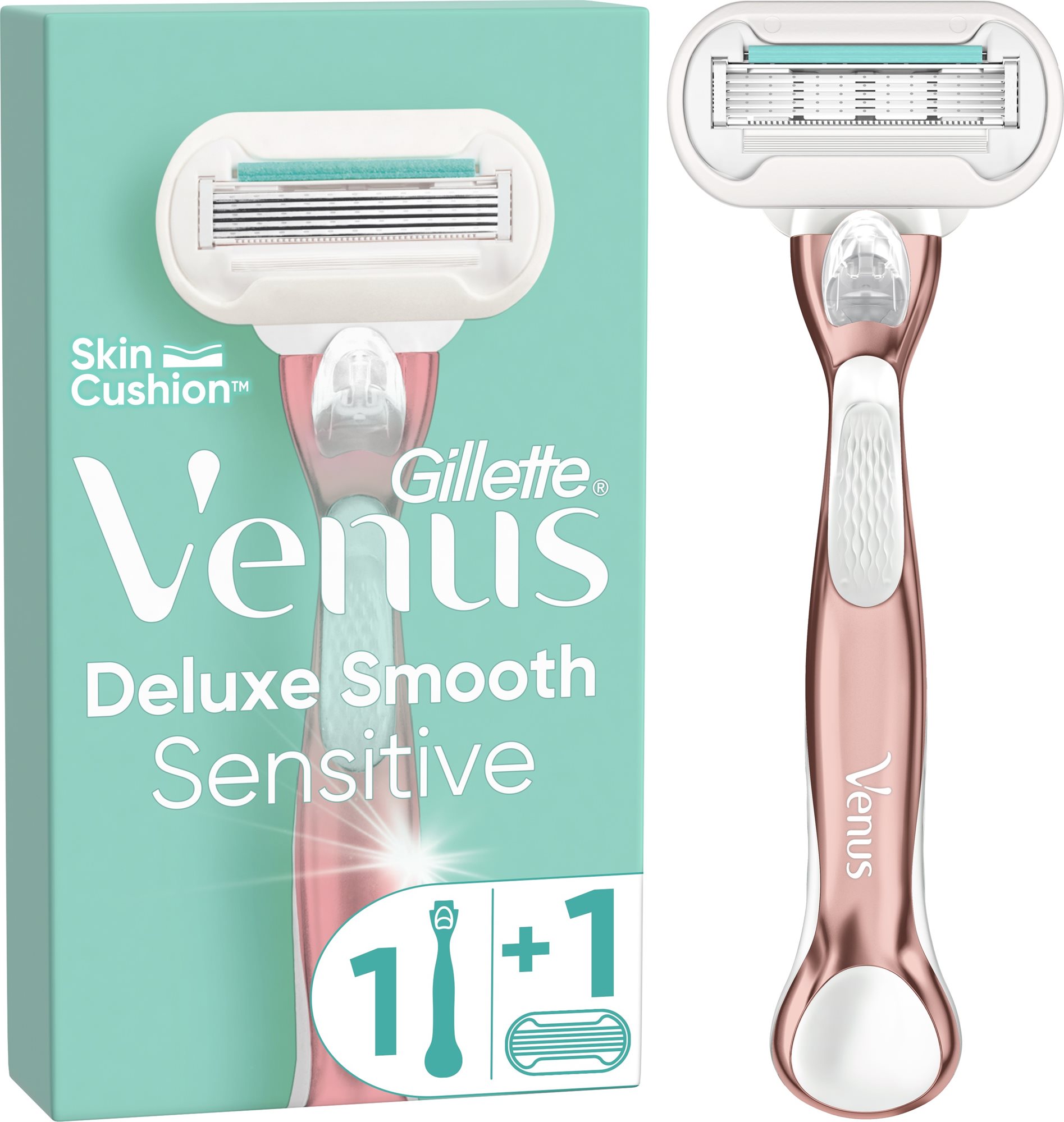 GILLETTE Venus Deluxe Smooth Sensitive Rose Gold + hlavice 1 ks ...