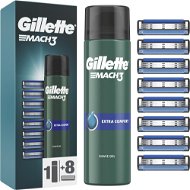 GILLETTE Mach3 8 ks + Gel Na Holení Extra Comfort 200 ml - Pánské náhradní hlavice