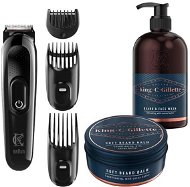 KING C. GILLETTE csomag - Trimmer, mosás, balzsam - Kozmetikai szett