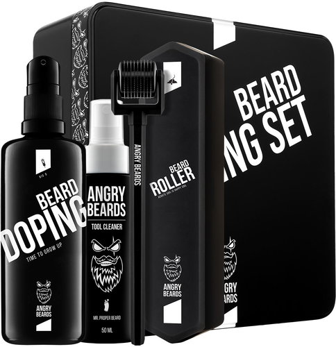 ANGRY BEARDS Szakállnövesztő készlet - Roller és Doping 100 ml - Férfi kozmetikai szett - Fő fotó