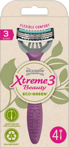 WILKINSON Xtreme3 Beauty ECO Green 4 pcs Main image WILKINSON Xtreme3 Beauty ECO Green 4 pcs - Disposable Shavers - Main image