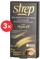 STREP Argan Oil Wax Strips for Face and Bikini Area 3 × 20 pcs - Depilatory Strips
