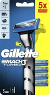GILLETTE Mach3 Turbo holicí strojek + hlavice 5 ks
 - Holicí strojek