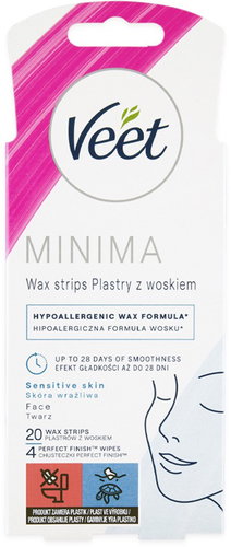 Veet Minima Hypoallergenic wax strips for face 20pcs - Depilatory Strips - Main image