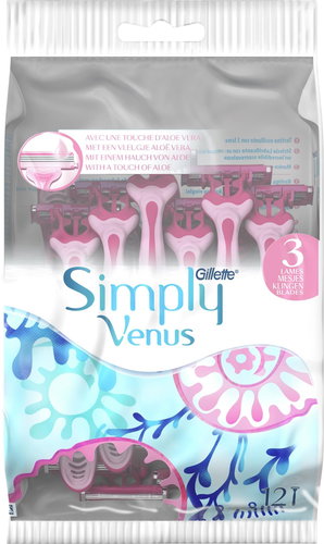 GILLETTE Simply Venus3, 12pcs - Disposable Shavers - Main image