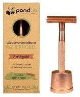 PANDOO rózsaarany fém borotva + 10 db borotvapenge - Borotva