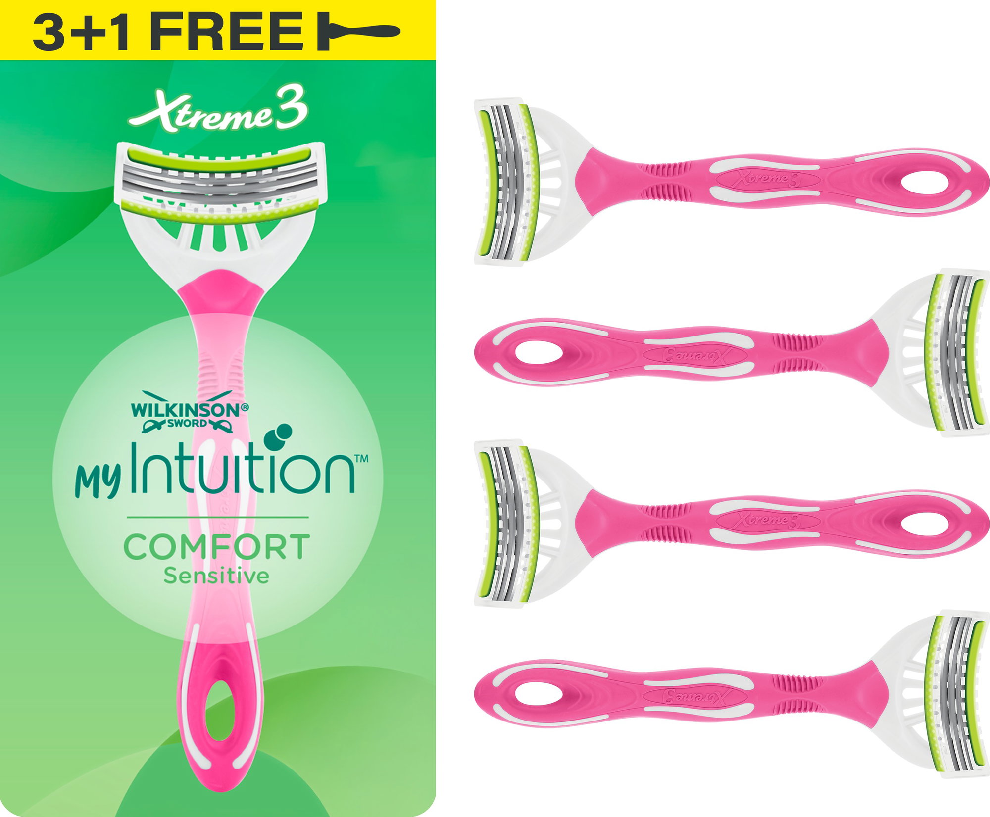 Women's shavers WILKINSON My Intuition Comfort Sensitive 3+1 pcs
