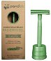 PANDOO Kovový holiaci strojček so stojanom borovicovo zelený + 10 ks žiletiek - Holiaci strojček
