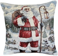 Home of Christmas Tapestry Christmas pillowcase with Santa motif with lantern 45 × 45 cm - Pillowcase