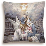 Home of Christmas Tapestry Christmas pillowcase with Holy Family motif 45 × 45 cm - Pillowcase