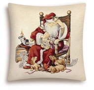 Home of Christmas Tapestry Christmas pillowcase with Santa motif on a chair 45 × 45 cm - Pillowcase
