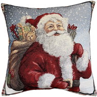 Home of Christmas Tapestry Christmas pillowcase with Santa motif with gift bag 45 × 45 cm - Pillowcase
