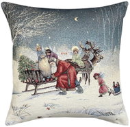 Home of Christmas Tapestry Christmas pillowcase with Santa and angels 45 × 45 cm - Pillowcase