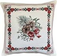 Home of Christmas Tapestry Christmas pillowcase with Christmas bouquet motif 45 × 45 cm - Pillowcase