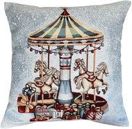 Home of Christmas Tapestry Christmas pillowcase with Christmas Carousel motif 45 × 45 cm - Pillowcase