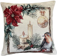 Home of Christmas Tapestry Christmas pillowcase with motif Bird on a branch 45 × 45 cm - Pillowcase