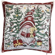 Home of Christmas Jacquard Christmas pillowcase with a motif of a dwarf 50 × 50 cm - Pillowcase