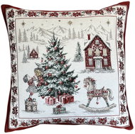 Home of Christmas Jacquard Christmas pillowcase with a motif Decorating the tree 50 × 50 cm - Pillowcase