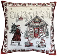 Home of Christmas Jacquard Christmas pillowcase with Santa and tree motif 50 × 50 cm - Pillowcase