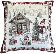 Home of Christmas Jacquard Christmas pillowcase with Snowman motif 50 × 50 cm - Pillowcase