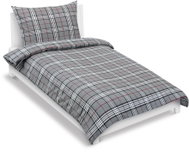BELLATEX Linen flannel 12/899 grey plaid 140 × 200, 70 × 90 - Bed Linen